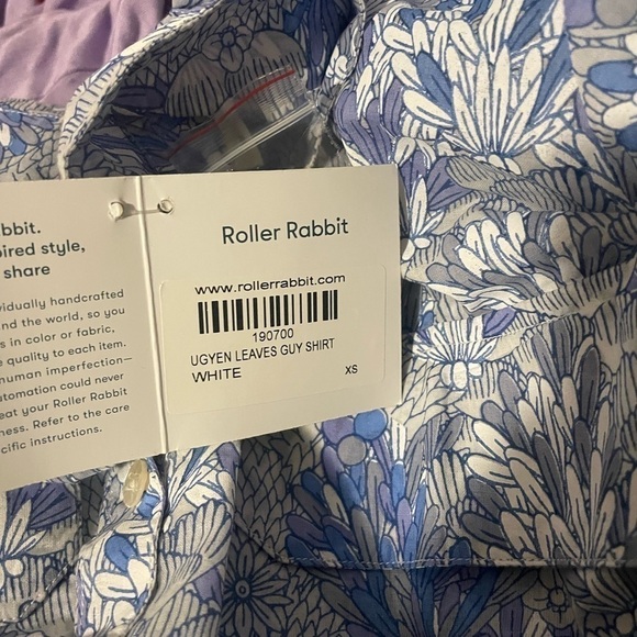 Roller‎ Rabbit Guy Button Down Cotton Printed Shirt XS Blue White - Picture 11 of 11
